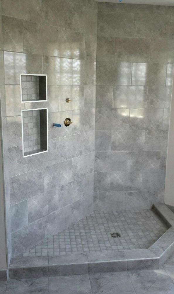 shower floor and wall